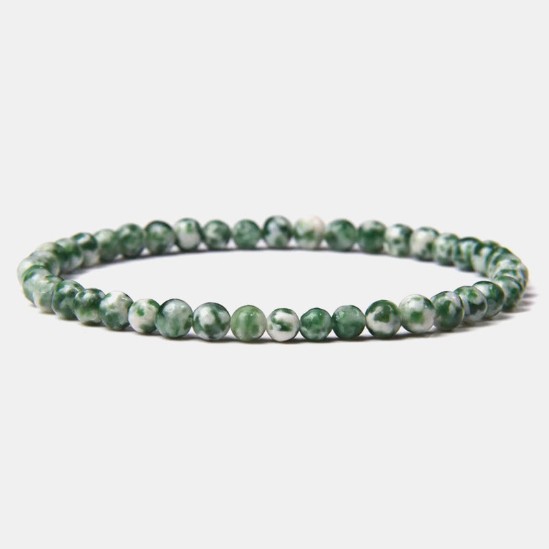 4mm Green Marble Beaded Bracelet