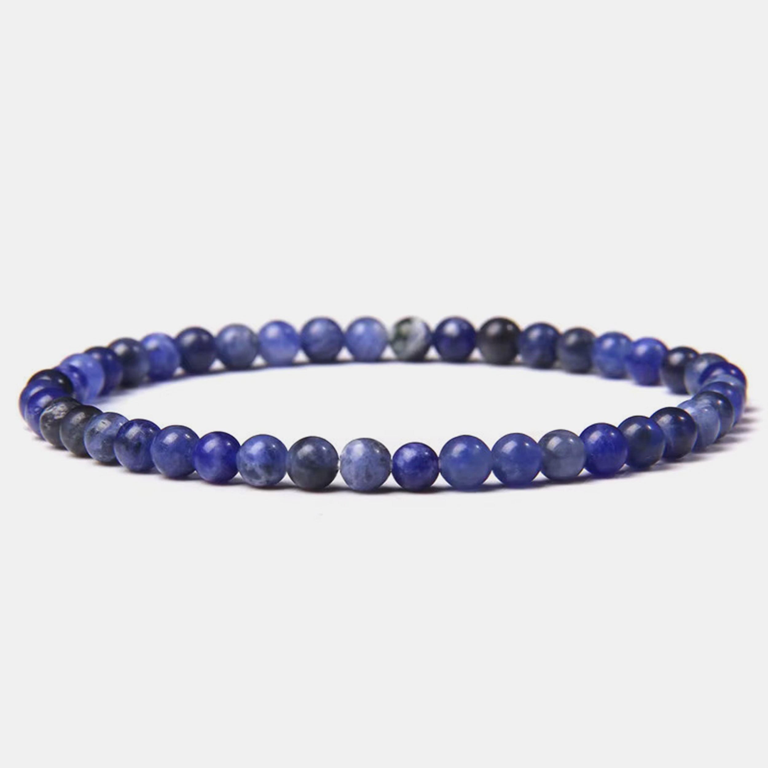 4mm Blue Storm Beaded Bracelet