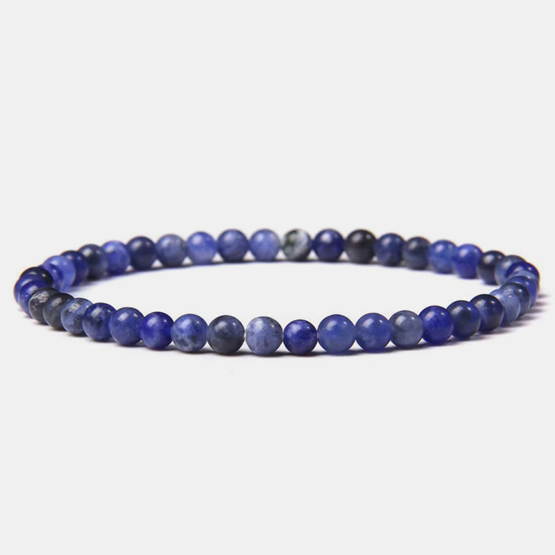 4mm Blue Storm Beaded Bracelet