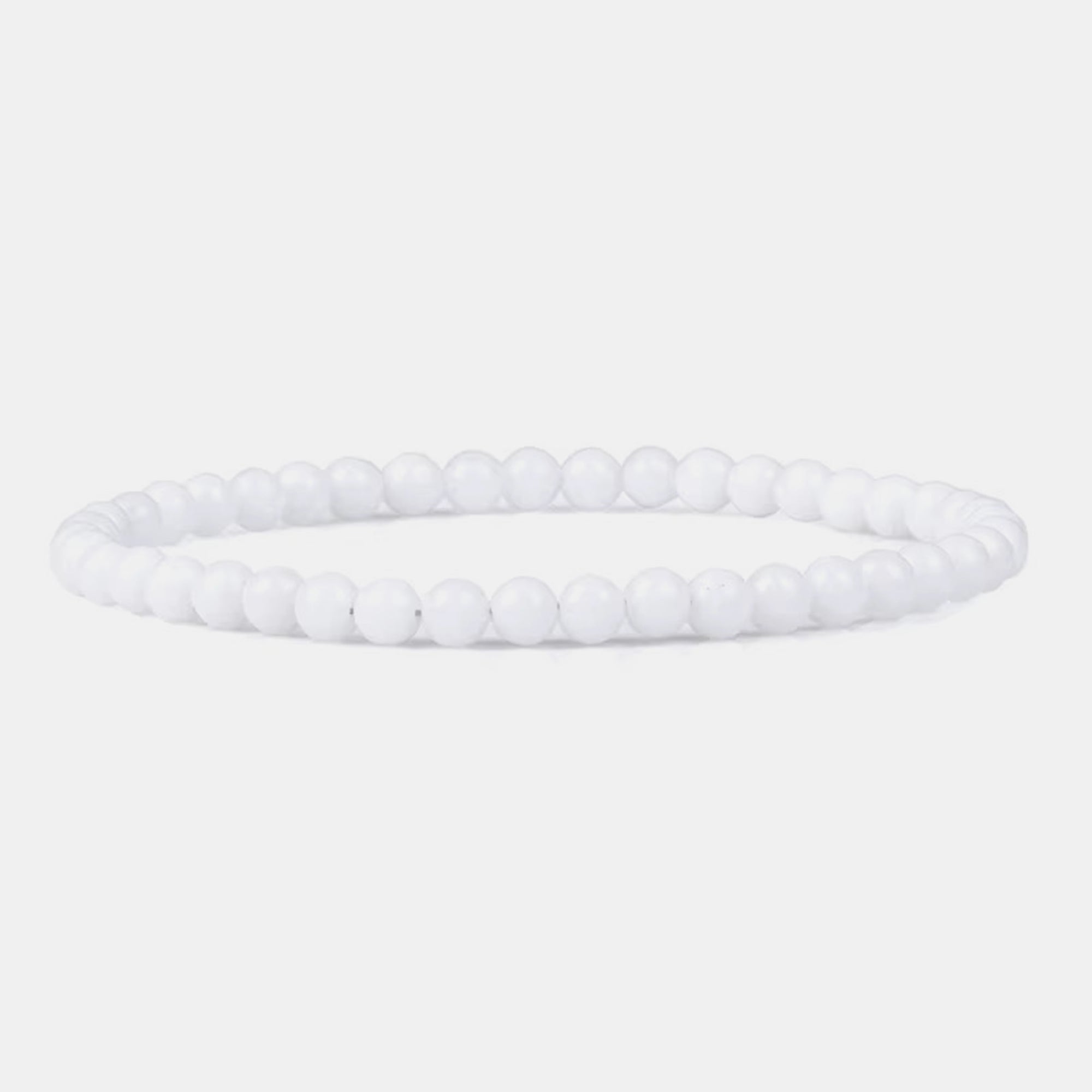 4mm White Howlite Beaded Bracelet