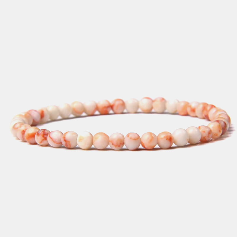 4mm Imperial Orange Beaded Bracelet