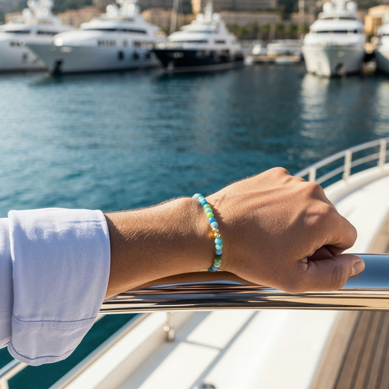 Ocean Mist Light Blue Beaded Bracelet