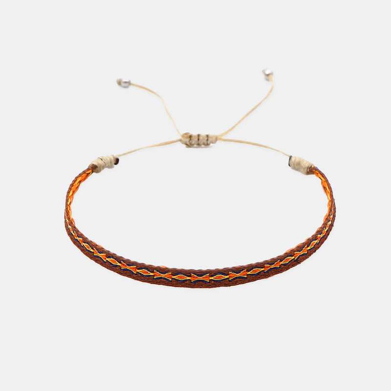 Carnaby Brown & Orange Woven Bracelet