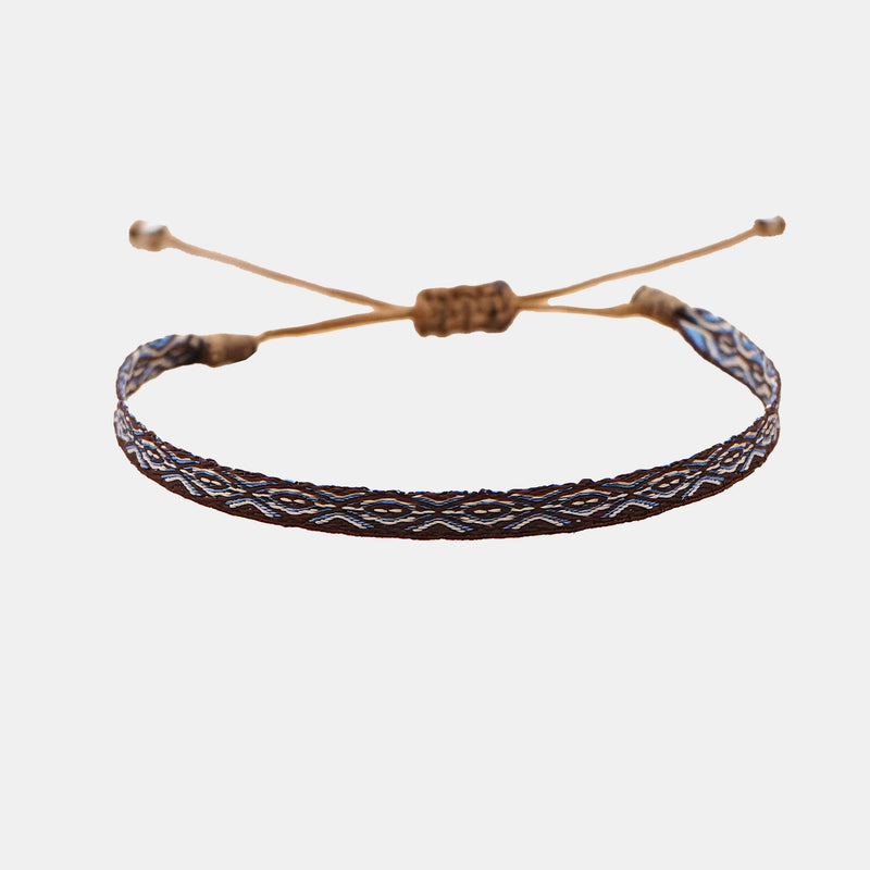 Carnaby Brown & White Woven Bracelet