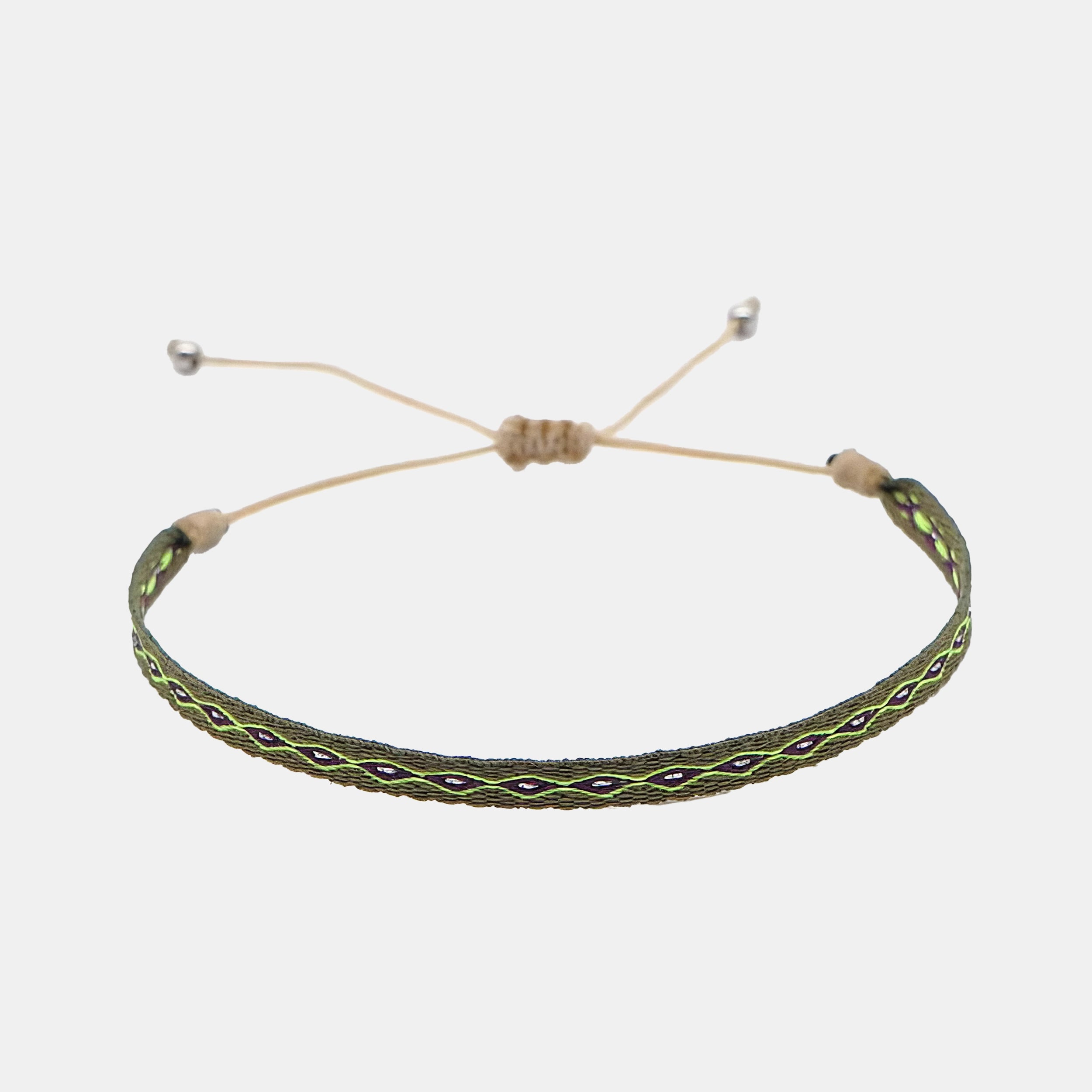 Carnaby Green & Purple Woven Bracelet