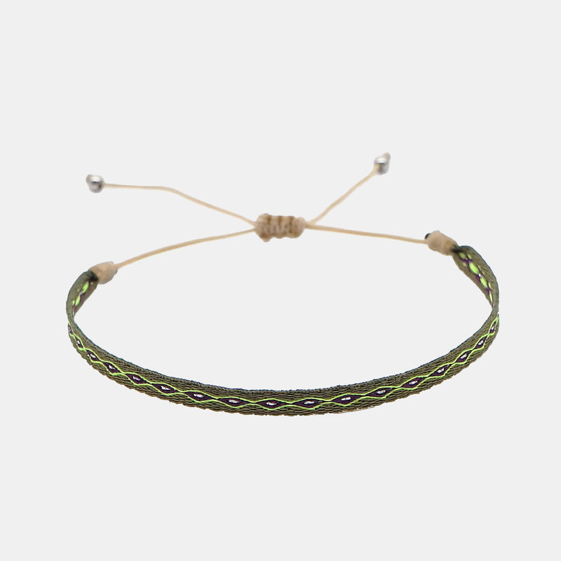 Carnaby Green & Purple Woven Bracelet