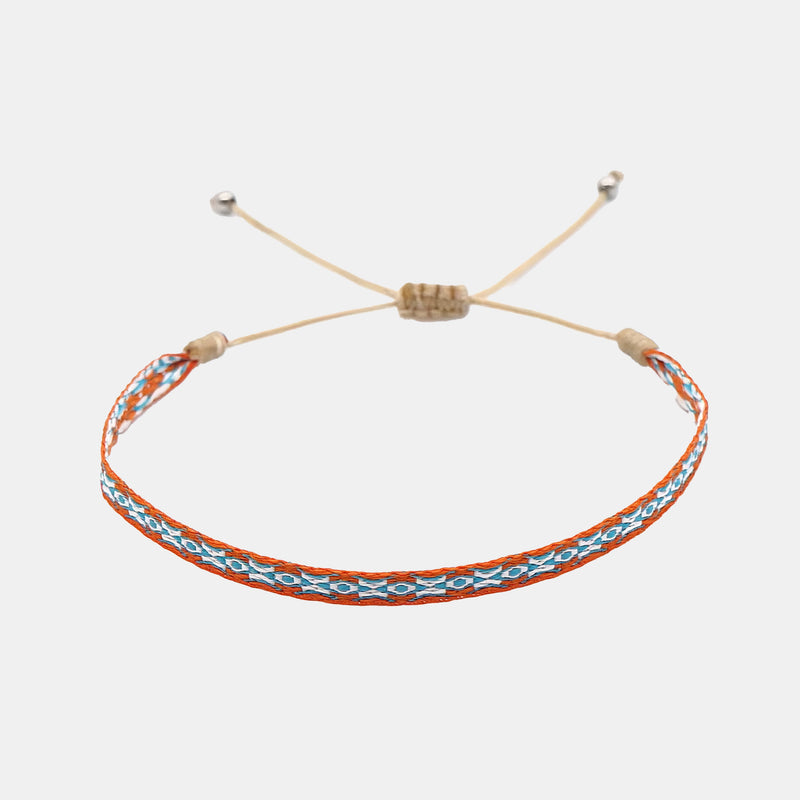 Carnaby Orange & Sky Blue Woven Bracelet