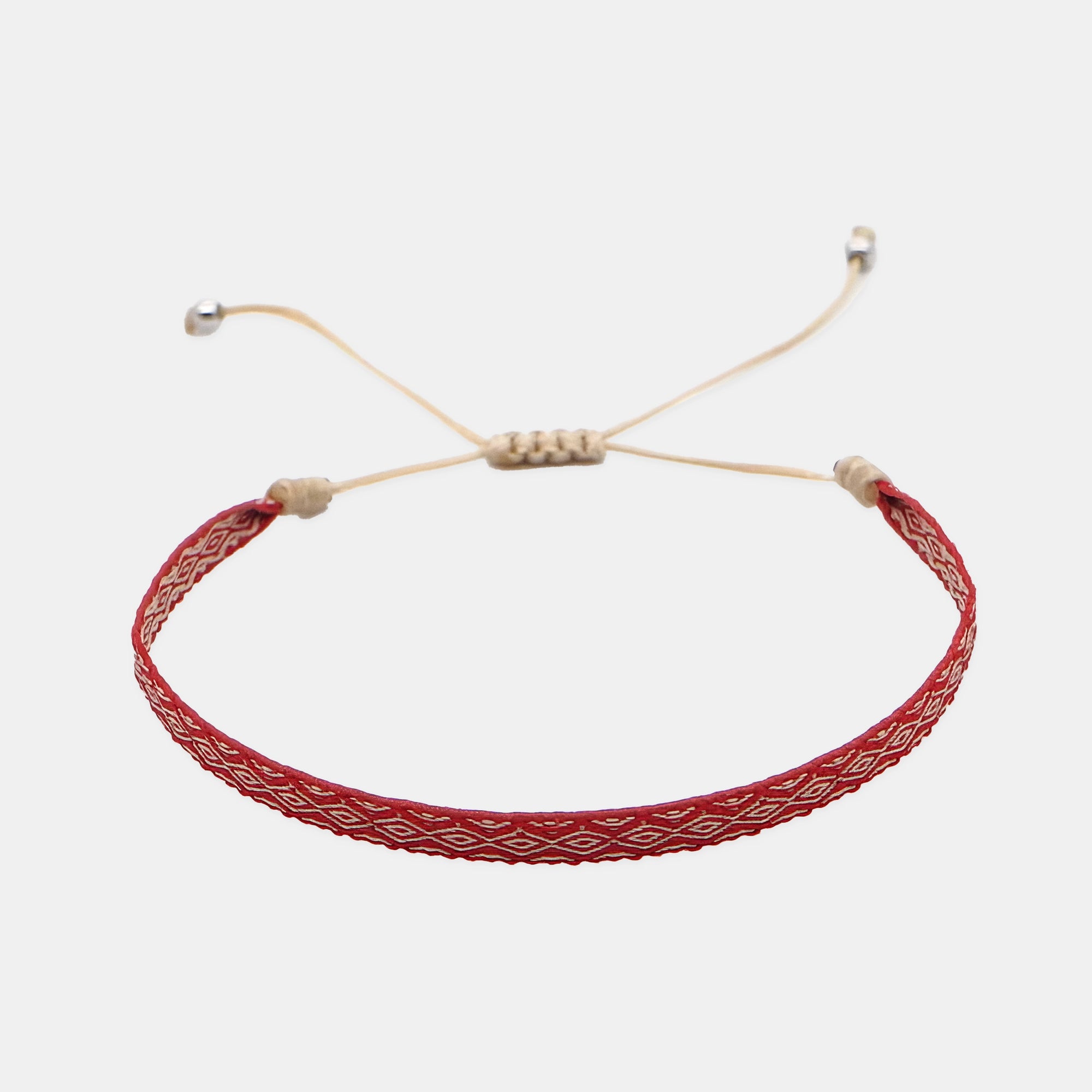 Carnaby Red & White Woven Bracelet