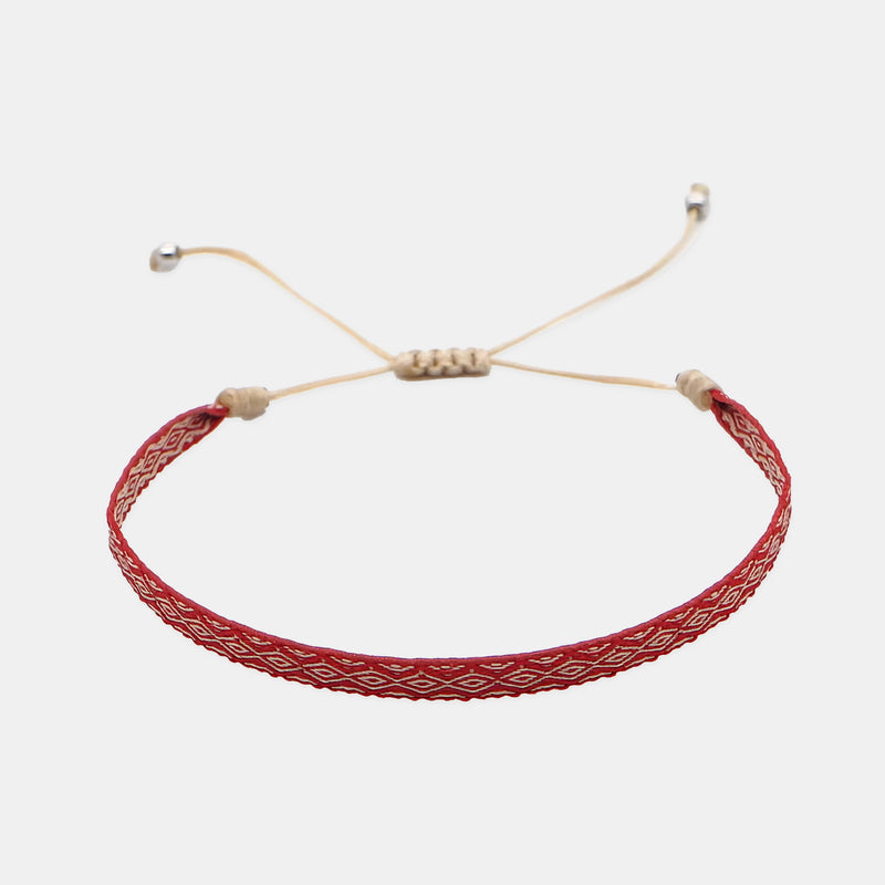 Carnaby Red & White Woven Bracelet